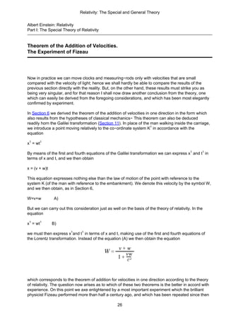 Albert Einstein Relativity