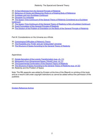 Albert Einstein Relativity