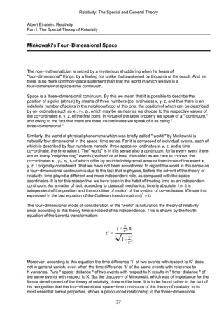 Albert Einstein Relativity