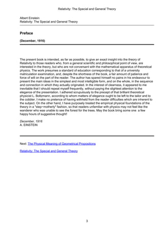 Albert Einstein Relativity