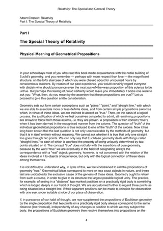 Albert Einstein Relativity