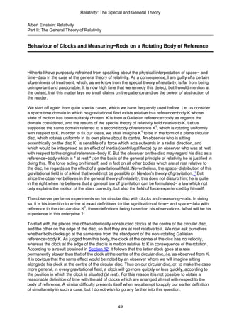 Albert Einstein Relativity