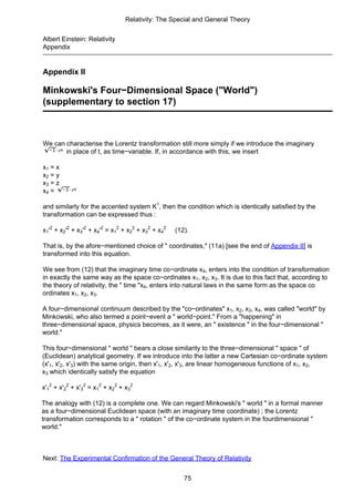 Albert Einstein Relativity