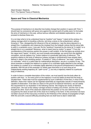 Albert Einstein Relativity