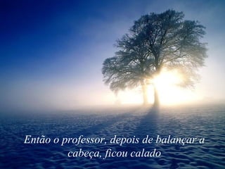 Então o professor, depois de balançar a cabeça, ficou calado 