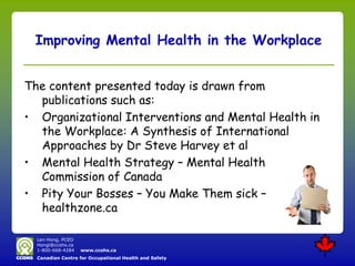 Solutions for Improving Mental Health in the Workplace | PPT
