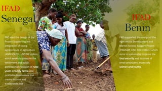 IFAD
Benin
FAO supported the design of the
Agricultural Development and
Market Access Support Project
(PADAAM, USD 104 mil...