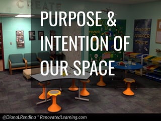 @DianaLRendina * RenovatedLearning.com
PURPOSE &
INTENTION OF
OUR SPACE
 