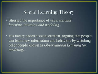 Albert bandura; Social Learning Theory (psychology topic) | PPTX