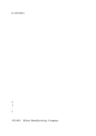 $ (192,081)
3
(
.
)
192-063 Hilton Manufacturing Company
 