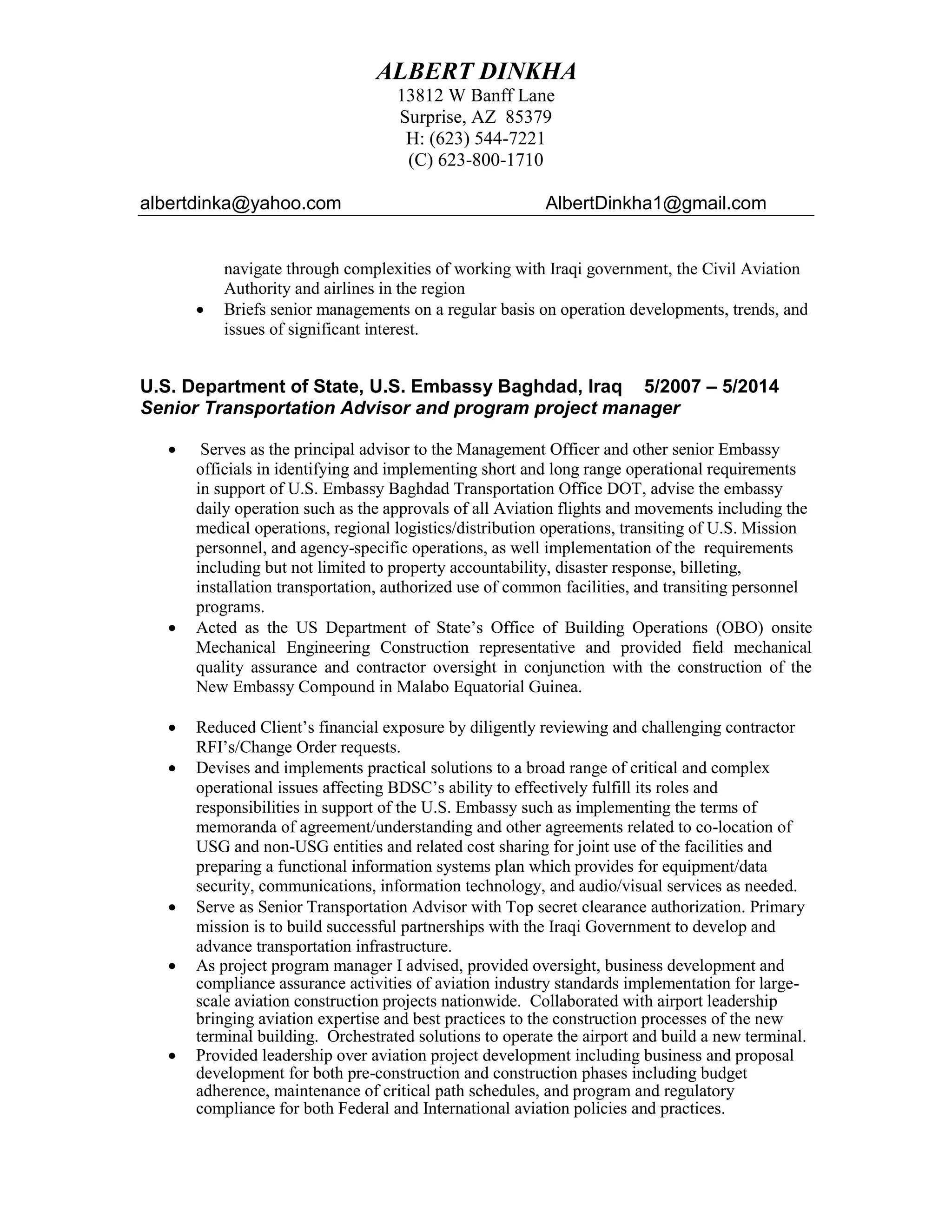 Albert dinkha resume march 2017 (2) | PDF