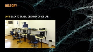 (c) Antonio Alberti, Inatel, 2014.
2013: BACK TO BRAZIL. CREATION OF ICT LAB.
HISTORY
 