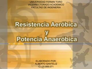 UNIVERSIDAD FERMIN TORO
VICERRECTORADO ACADEMICO
FACULTAD DE INGENIERIA
ELABORADO POR:
ALBERTO SANTELIZ
C.I.20.889.071
 