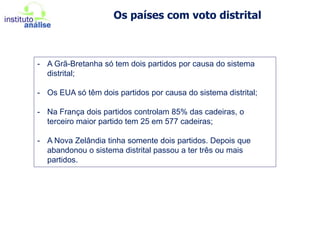 Nova Zelândia em 1978 e 1981: o partido que teve menos voto, o Partido Nacional, foi o que obteve mais cadeiras no parlamento;