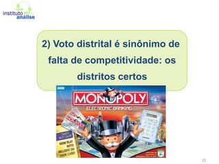 O mesmo problema em vários lugares do Canadá: ilha de Prince Edward, Saskatchewan, etc;Nem a geometria euclidiana escapaFonte: Redistricting: themostpoliticalactivity in America, Charles S. Bullock III