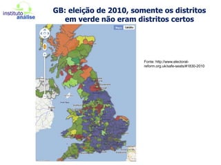 Grã-BretanhaFonte: Worst of Both Worlds: Why First Past the Post no longer works, Guy Lodge e Glenn Gottfried 