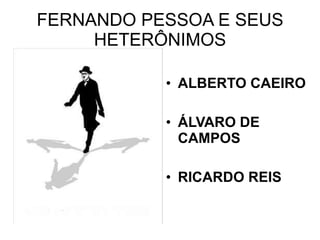 FERNANDO PESSOA E SEUS HETERÔNIMOS ALBERTO CAEIRO ÁLVARO DE CAMPOS RICARDO REIS 