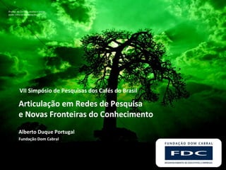 Árvores do Cerrado, muitas e únicas,  assim como as organizações. Alberto Duque Portugal Fundação Dom Cabral Articulação em Redes de Pesquisa  e Novas Fronteiras do Conhecimento VII Simpósio de Pesquisas dos Cafés do Brasil 