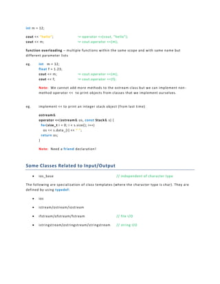 C++ lecture notes | PDF
