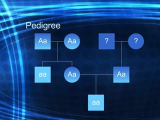 Pedigree Aa Aa ? ? aa Aa Aa aa 