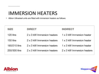 Albion Ultrasteel Hot Water Cylinders | Technical Guide | PPT