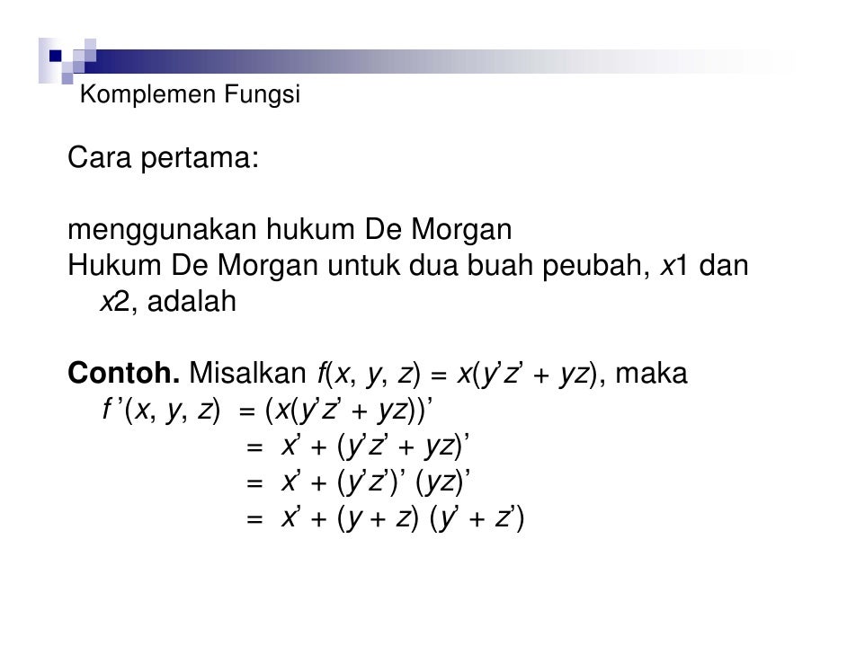 Contoh Soal Hukum De Morgan – Mudah