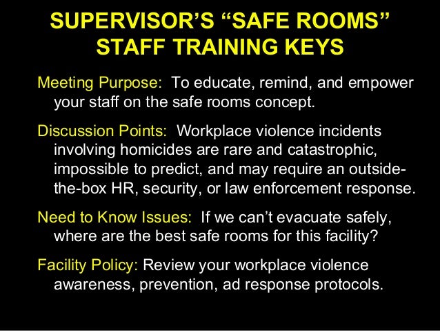 The Safe Room Response To Active Shooters In The Workplace