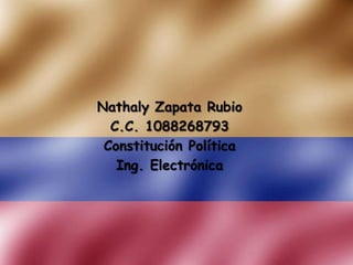 Nathaly Zapata Rubio C.C. 1088268793 Constitución Política Ing. Electrónica 