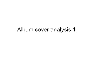 Album cover analysis 1 