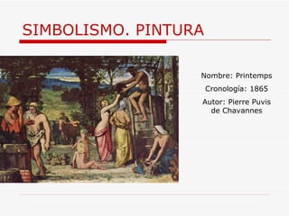 SIMBOLISMO. PINTURA Nombre: Printemps Cronología: 1865 Autor:  Pierre Puvis de Chavannes 