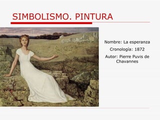 SIMBOLISMO. PINTURA Nombre: La esperanza Cronología: 1872 Autor:  Pierre Puvis de Chavannes 