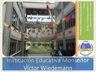 Institución Educativa Monseñor
Víctor Wiedemann
ProyectoAmbientalEducativo
PRAE
TécnicaenManejoAmbiental
ÁngelaMaríaGarcésHernández
2014
 