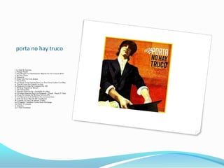 porta no hay truco


1. Lo Que Se Avecina
2. Porque Puedo
3. Hay Siempre Un Sentimiento Muerto En Un Corazon Roto
4. No Hay Truco
5. Distancia
6. Erase Una Vez Con 2karas
7. Voy A Saco
8. Las Ninas Unas Guarras Pero Los Tios Unos Cerdos Con May
9. Tras Mi Luna De Cristal Con Jota
10. Rumores Lo Que Se Comenta Por Alli
11. Mi Rosa Negra Con Bazzel
12. Mi Frikimundo
13. Nuestra Historia De 2 Estribillo Por May
14. Proxima Estacion Rap Con Enigmah - Cloud - Nayck Y Chus
15. El 90 Por Ciento De Mi Eres Tu Con ZPU
16. Un Sincorazon En El Reino De Los Corazones
17. Solo Un Poco Mas De Mi Con Bazzel
18. Cuando Te Vas Con Abram Y Fado
19. El Jugador Tambien Forma Parte Del Juego
20. Harto Y Cansado
21 Estados
22. Y Para Terminar
 