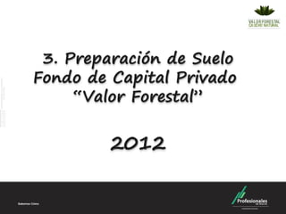 3. Preparación de Suelo
Fondo de Capital Privado
     “Valor Forestal”


         2012
 