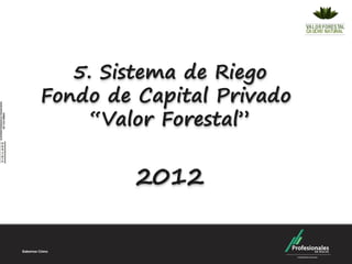 5. Sistema de Riego
Fondo de Capital Privado
     “Valor Forestal”


         2012
 