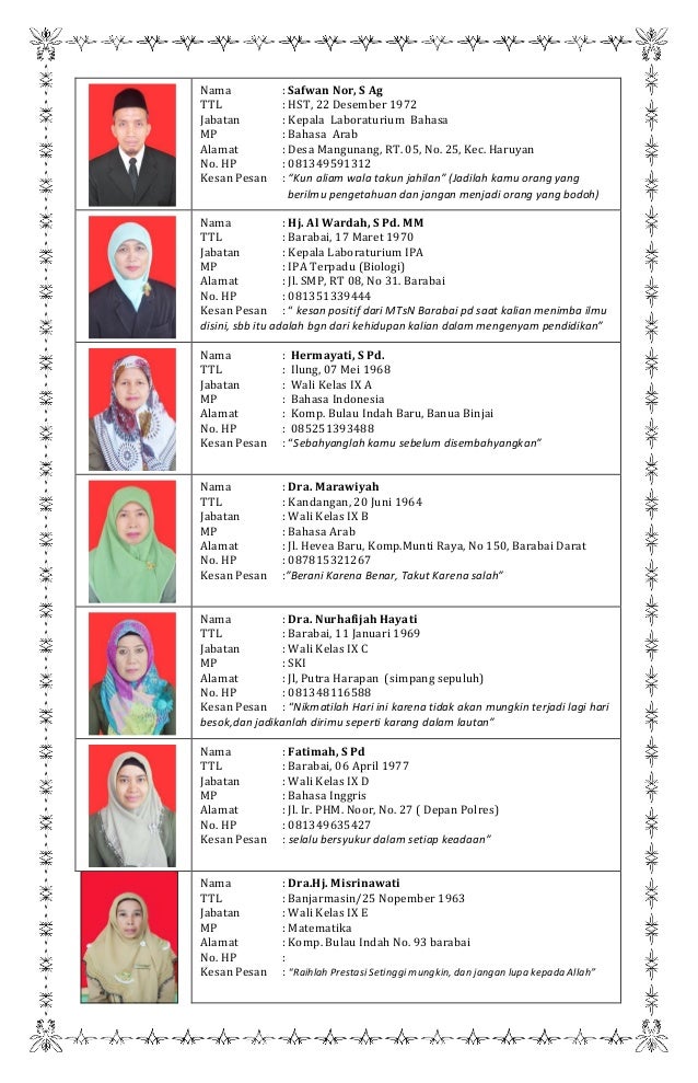 Pesan Dan Kesan Wali Kelas Di Buku Tahunan Berbagai Tahun