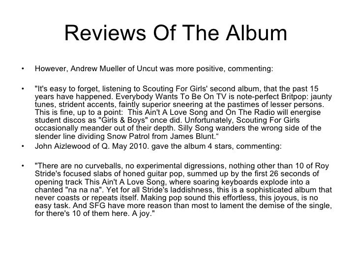 Music Album Review Examples