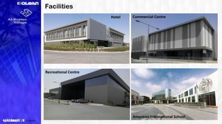 Facilities
American International School
Hotel
Recreational Centre
Commercial Centre
 