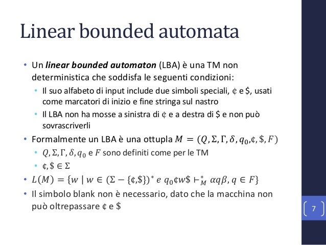 Linguaggi Context-Sensitive e Linear Bounded Automata