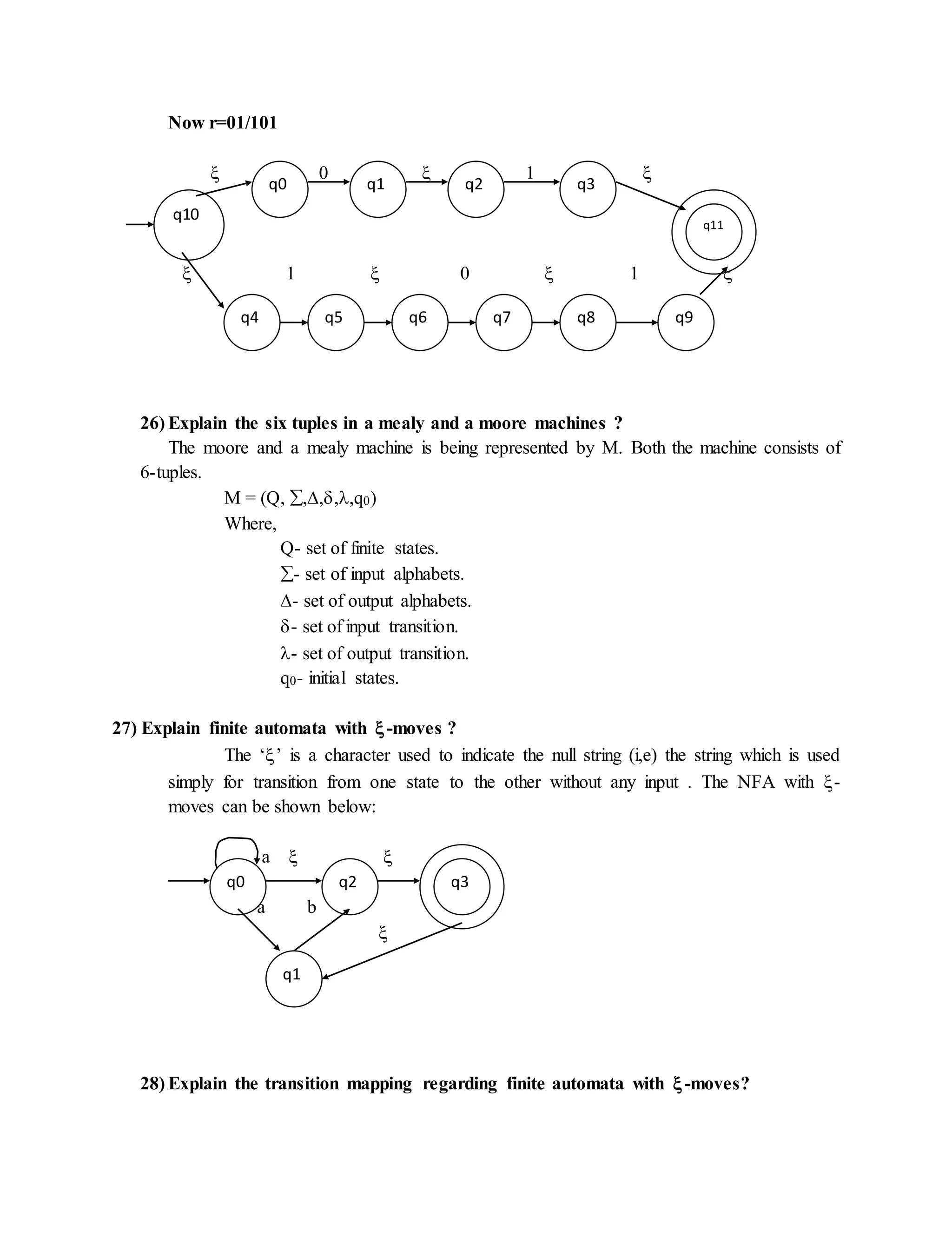 AUTOMATA THEORY - SHORT NOTES | DOC