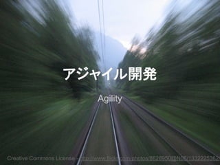 㥤뿪k
                                 Agility




Creative Commons License - http://www.flickr.com/photos/8628950@N06/1332225362/
 