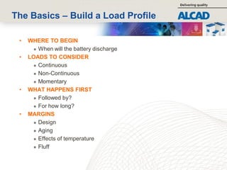 battery sizing calc and sizing of alcad. | PDF