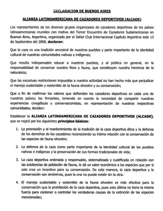 Alcade Declaracion De Buenos Aires