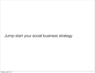 Jump-start your social business strategy




Tuesday, June 12, 12
 