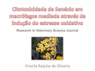 Priscila Raijche de Oliveira
Research in Veterinary Science Journal
 