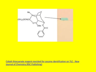 Cobalt thiocyanate reagent revisited for cocaine identification on TLC - New
Journal of Chemistry (RSC Publishing)
 