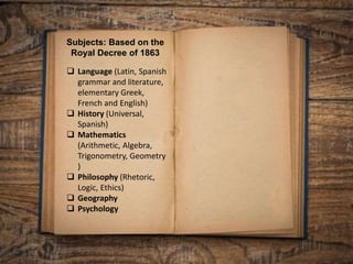 ALCANTARA_HISTORICAL BACKGROUND OF CURRICULUM IN THE PHILIPPINES | PPTX