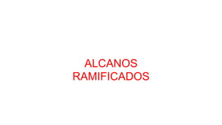 ALCANOS
RAMIFICADOS
 