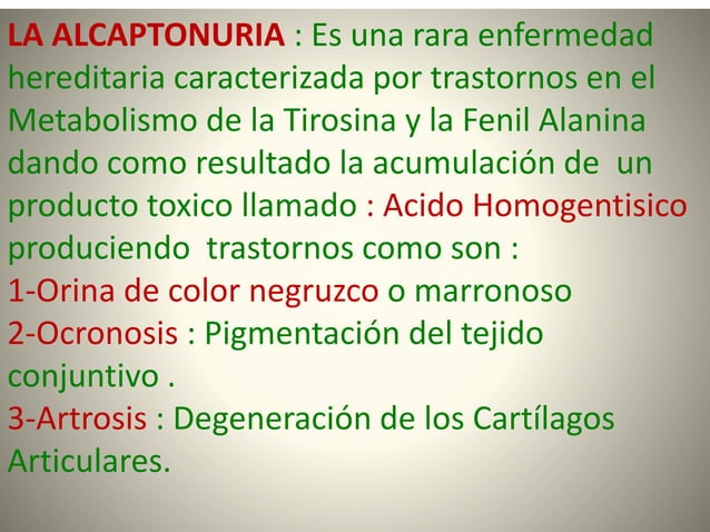 Alcaptonuria PPT alcaptonuria-ppt