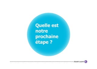 Quelle est
notre
prochaine
étape ?
 